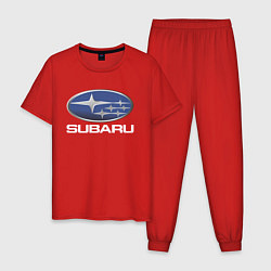 Пижама хлопковая мужская SUBARU, цвет: красный