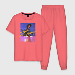 Пижама хлопковая мужская Зиверт, цвет: коралловый