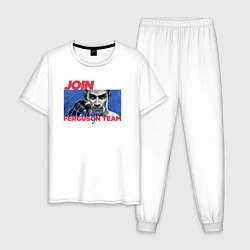 Пижама хлопковая мужская Ferguson team, цвет: белый