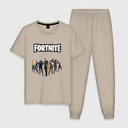 Пижама хлопковая мужская Fortnite 2 глава 2 часть, цвет: миндальный