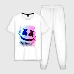 Пижама хлопковая мужская MARSHMELLO, цвет: белый