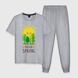 Пижама хлопковая мужская Hello Spring, цвет: меланж