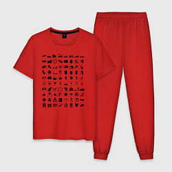 Пижама хлопковая мужская Путешественник вне рамок81, цвет: красный