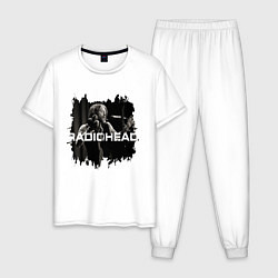 Пижама хлопковая мужская Radiohead, цвет: белый