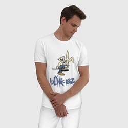 Пижама хлопковая мужская BLINK-182, цвет: белый — фото 2