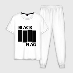 Пижама хлопковая мужская BLACK FLAG, цвет: белый