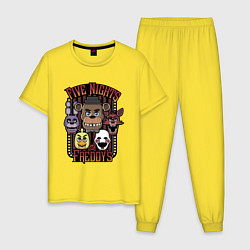 Пижама хлопковая мужская FIVE NIGHTS AT FREDDYS, цвет: желтый