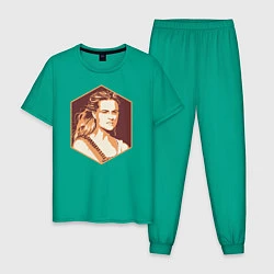 Пижама хлопковая мужская Dolores Abernathy, цвет: зеленый