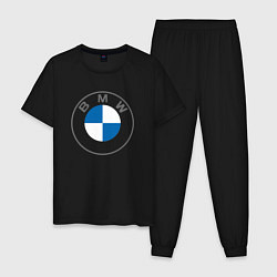 Пижама хлопковая мужская BMW LOGO 2020, цвет: черный