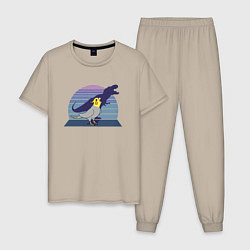 Пижама хлопковая мужская Рекс 1, цвет: миндальный