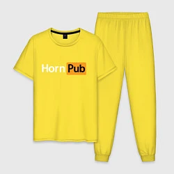 Пижама хлопковая мужская HornPub, цвет: желтый