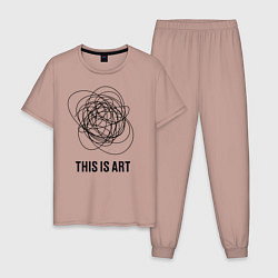 Пижама хлопковая мужская This is art, цвет: пыльно-розовый