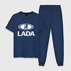 Пижама хлопковая мужская Lada цвета тёмно-синий — фото 1