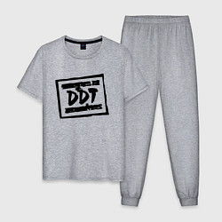 Пижама хлопковая мужская ДДТ Лого, цвет: меланж