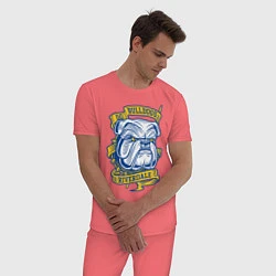 Пижама хлопковая мужская GO BULLDOGS, цвет: коралловый — фото 2