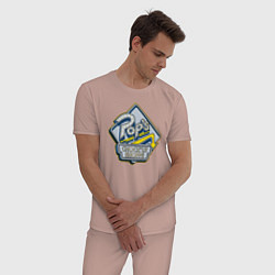 Пижама хлопковая мужская POPS, цвет: пыльно-розовый — фото 2