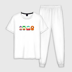 Пижама хлопковая мужская South Park Саус Парк, цвет: белый
