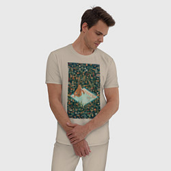 Пижама хлопковая мужская BoJack Horseman, цвет: миндальный — фото 2