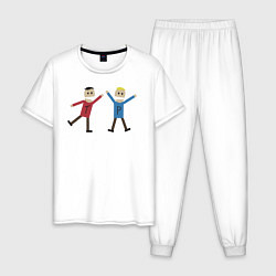 Пижама хлопковая мужская ТЕРЕНС И ФИЛИП, цвет: белый