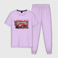 Пижама хлопковая мужская MITSUBISHI LANCER, цвет: лаванда