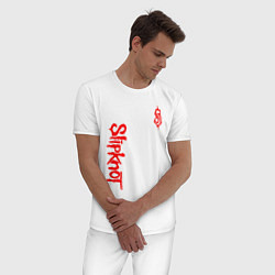 Пижама хлопковая мужская SLIPKNOT, цвет: белый — фото 2