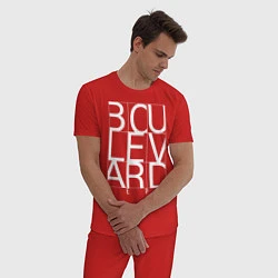 Пижама хлопковая мужская Бульвар Депо, цвет: красный — фото 2