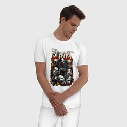Пижама хлопковая мужская Slipknot, цвет: белый — фото 2