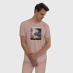 Пижама хлопковая мужская The Killers, цвет: пыльно-розовый — фото 2