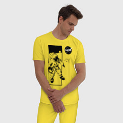 Пижама хлопковая мужская NASA цвета желтый — фото 2