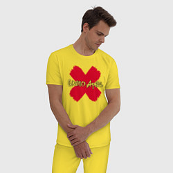 Пижама хлопковая мужская Cross Guano Apes, цвет: желтый — фото 2