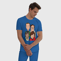 Пижама хлопковая мужская The Big Bang Theory Guys цвета синий — фото 2