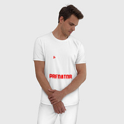 Пижама хлопковая мужская PREDATOR, цвет: белый — фото 2