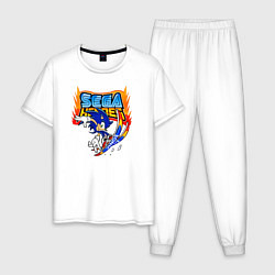 Пижама хлопковая мужская Sonic:Sega Heroes, цвет: белый