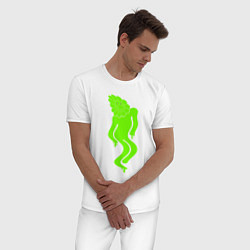 Пижама хлопковая мужская MELTED BLOHSH, цвет: белый — фото 2
