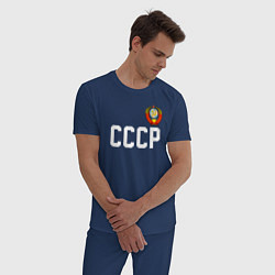 Пижама хлопковая мужская СССР, цвет: тёмно-синий — фото 2