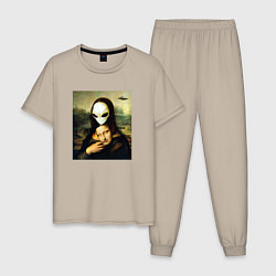 Пижама хлопковая мужская Mona Lisa, цвет: миндальный