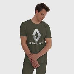 Пижама хлопковая мужская RENAULT, цвет: меланж-хаки — фото 2