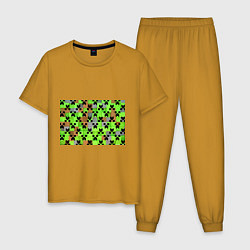 Пижама хлопковая мужская Minecraft, цвет: горчичный