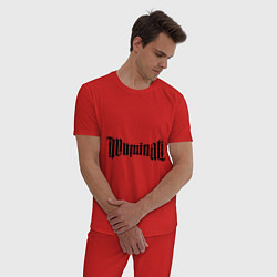 Пижама хлопковая мужская Амбиграмма Иллюминати, цвет: красный — фото 2