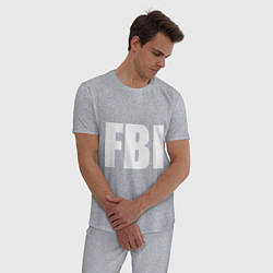 Пижама хлопковая мужская FBI, цвет: меланж — фото 2