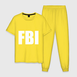 Пижама хлопковая мужская FBI, цвет: желтый