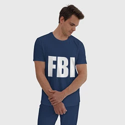 Пижама хлопковая мужская FBI, цвет: тёмно-синий — фото 2