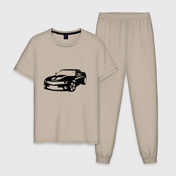 Пижама хлопковая мужская Chevrolet Z, цвет: миндальный