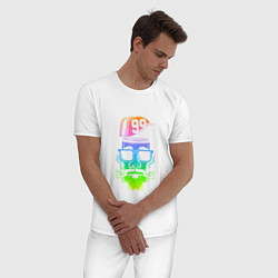 Пижама хлопковая мужская Яркий элемент Z, цвет: белый — фото 2