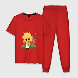 Пижама хлопковая мужская The Legend of Zelda, цвет: красный