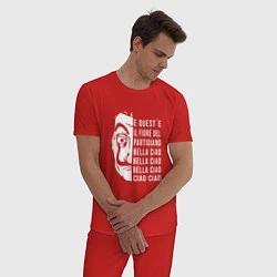 Пижама хлопковая мужская La Casa de Papel Z, цвет: красный — фото 2