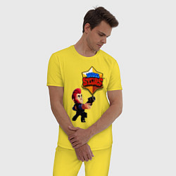 Пижама хлопковая мужская BRAWL STARS Кольт Colt, цвет: желтый — фото 2