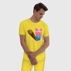 Пижама хлопковая мужская Roblox Piggy, цвет: желтый — фото 2