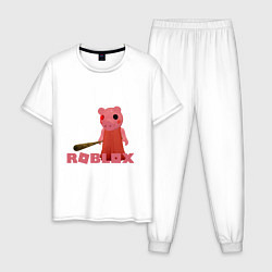 Пижама хлопковая мужская ROBLOX: PIGGI, цвет: белый