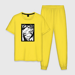 Пижама хлопковая мужская Ahegao, цвет: желтый